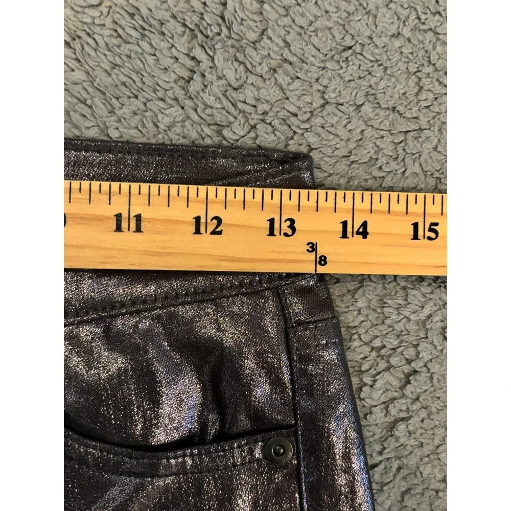 GAP Metallic Baby Boot Mid Rise Jeans Womens 25/0 Silver Casual Stretch